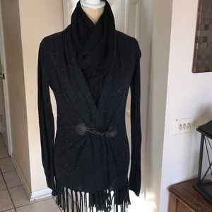 Bibelot Fringe Tweed Sweater
